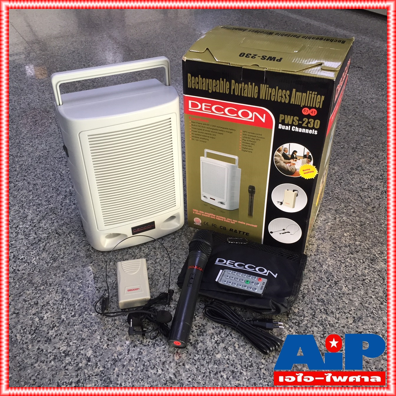 DECCON PWS-230UTB เครื่องช่วยสอน พร้อมไมค์ไร้สาย แบบคาดศรีษะ แบบถือ และแบบหนีบ เครื่องเล็กพกพาสะดวก PWS 230UTB PWS230 UTB PWS230UTB เอไอ-ไพศาล