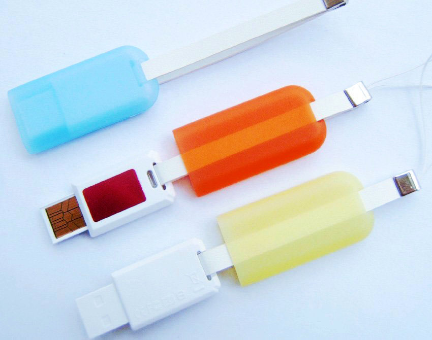 มินิ USB แฟลชไดร์ฟ มีสายคล้องมือ มีฝาครอบ