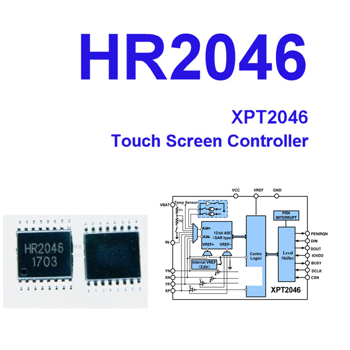 2046 H2046 HR2046 instead of XPT2046 TSSOP-16 touch screen control TSSOP16