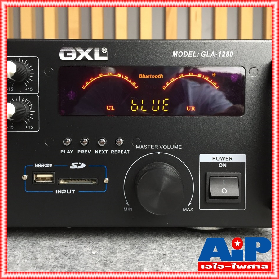 GXL GLA1280 แอมป์ มีช่องเสียบ USB SD-CARD บลูทูธ เพาเวอร์แอมป์ ขยายเสียง GLA-1280 แอมป์คาราโอเกะ มีเอคโค่ เอไอ-ไพศาล