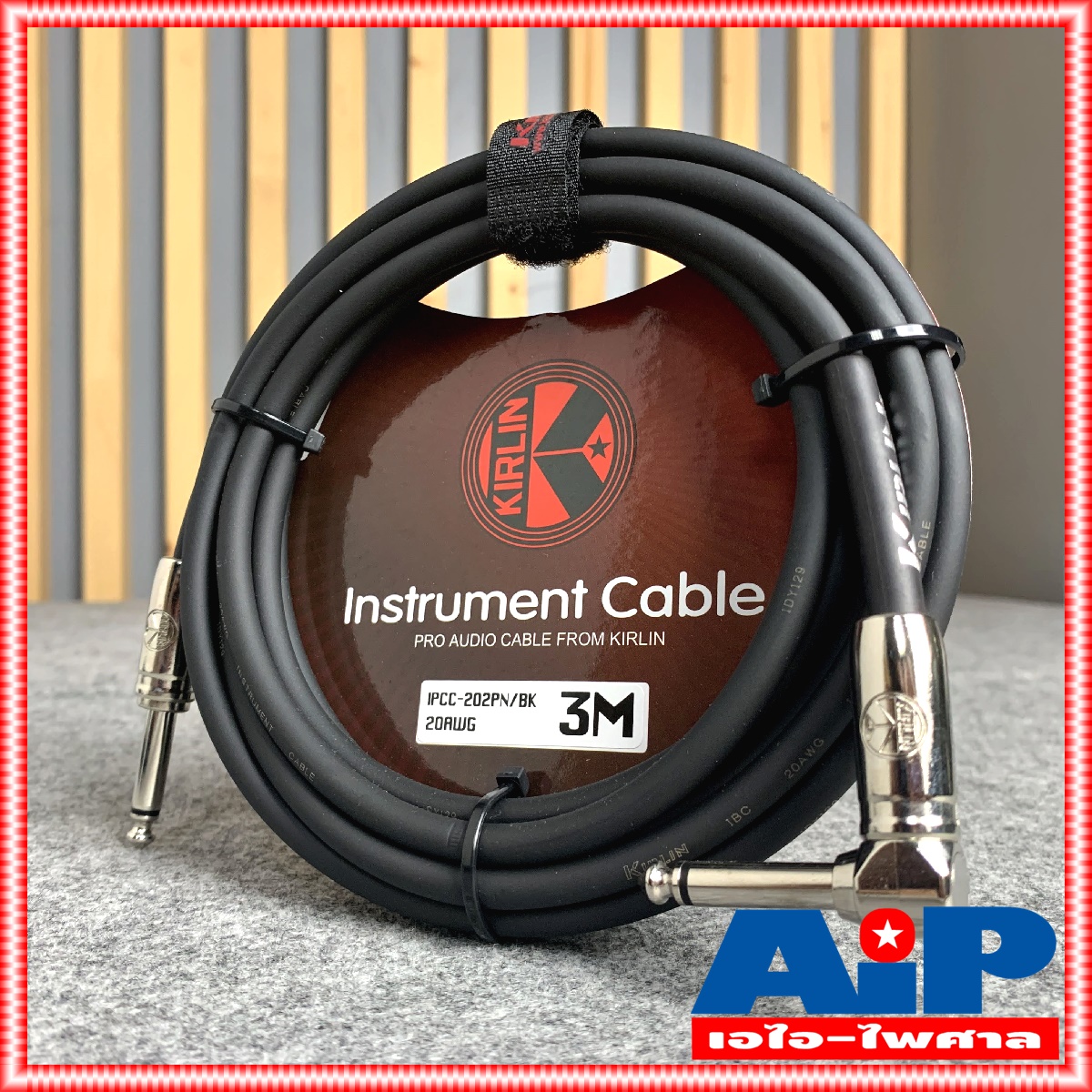 สายกีต้าร์ 3เมตร KIRLIN IPCC-202PN BK สายไมค์ หัวท้าย สายสัญญาณ สำเร็จรูป IPCC202PN IPCC 202 PN เอไอ-ไพศาล