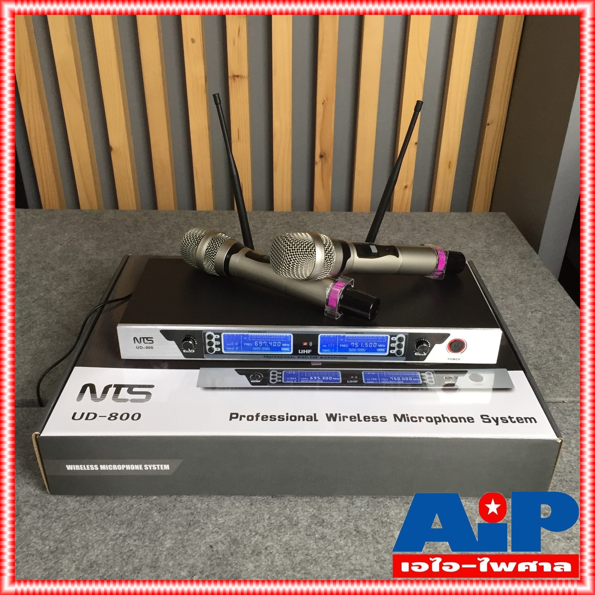 NTS UD-800 ไมค์ลอยปรับความถี่ ไมโครโฟนไร้สาย ไมค์ถือคู่ ปรับความถี่ได้ มาพร้อมปีกยึดแร็คได้ UD 800 UD800 เอไอ-ไพศาล