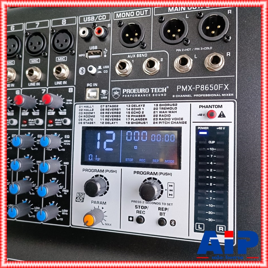 YYY PROEUROTECH PMX-P8650FX POWERMIXER+บูลทูส เพาเวอร์มิกเซอร์ รุ่นใหม่ โปรยูโรเทค 8 ช่อง 650 วัตต์ PMX P8650 FX PMXP8650FX เอไอ-ไพศาล
