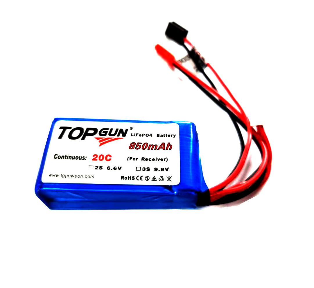 แบตเตอรี่life TOPGUN 850mAh 6.6V 20c ใส่เรือ