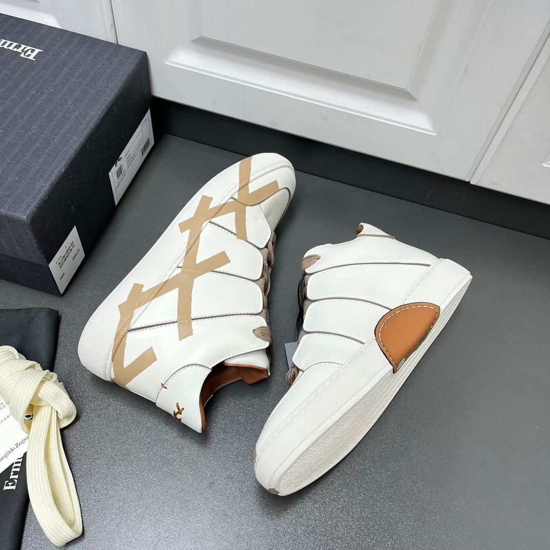 **do**รองเท้าผู้ชาย Zegna Leather Tiziano Sneakers บู้ทสั้น มี 2 สี สินค้าใหม่ ของแท้