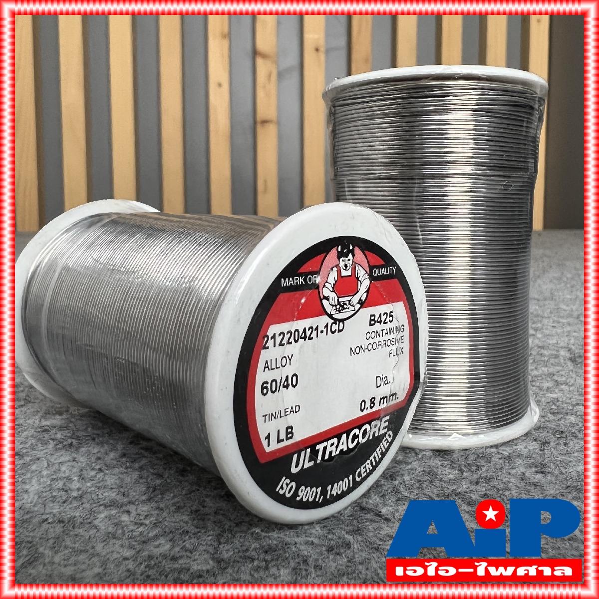 ULTRACORE ขนาด 0.8 มม หนัก 1 ปอนด์ ตะกั่วขด 60/40 ตะกั่วบัดกรี ตะกั่ว อุลตร้าคอร์ เอไอ-ไพศาล
