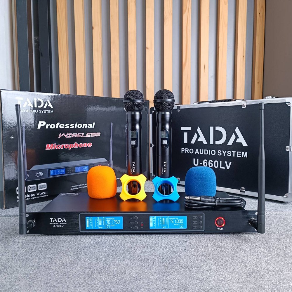 TADA U-660LV ไมค์ลอยคู่ ไมค์ลอยมือถือคู่UHF มีกระเป๋า ไมค์ลอย ไมค์คาราโอเกะ WIRELESS MICROPHONE ธาดา TA DA U 660LV TA-DA U660LV เอไอ-ไพศาล