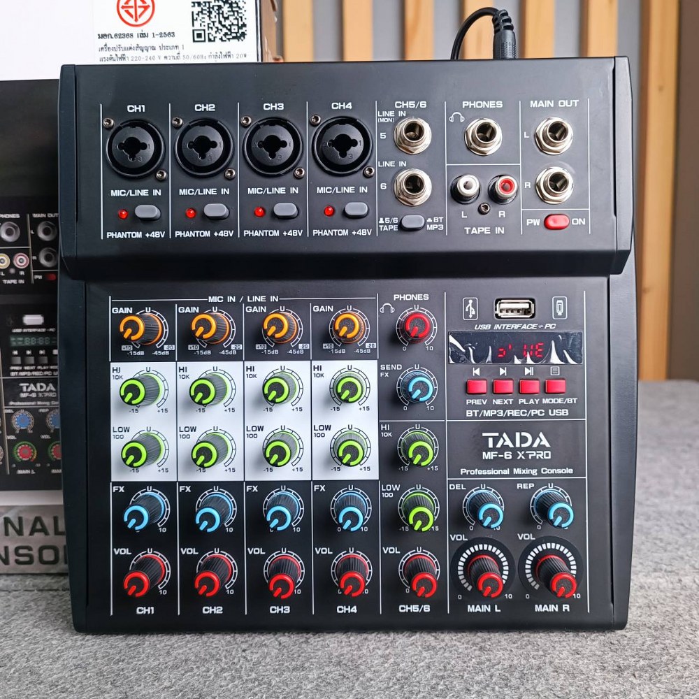 TADA MF-6 MIXER มิกเซอร์ TADA MF 6 MF6 มิกเซอร์ TA DA รองรับ BLUETOOTH มิกเซอร์บลูทูธ 6 input มิกซ์ บลูทูธ มิกเซอร์ Bluetooth mixer เครื่องเสียง มิกเซอร์จิ๋ว มิกเซอร์เอฟเฟค เอไอ-ไพศาล