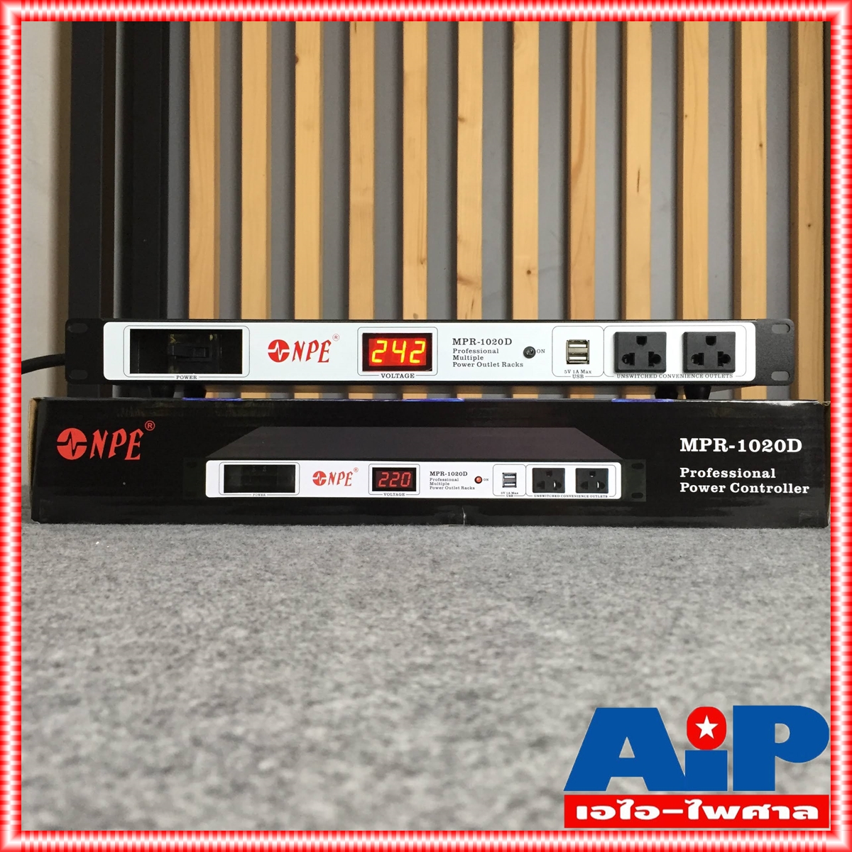 NPE MPR1020D ปลั๊กไฟใส่ตู้RACK มีมิเตอร์โชว์โวลท์ MPR-1020D มีช่องจ่ายไฟUSB MPR 1020 D MPR1020เอไอ-ไพศาล
