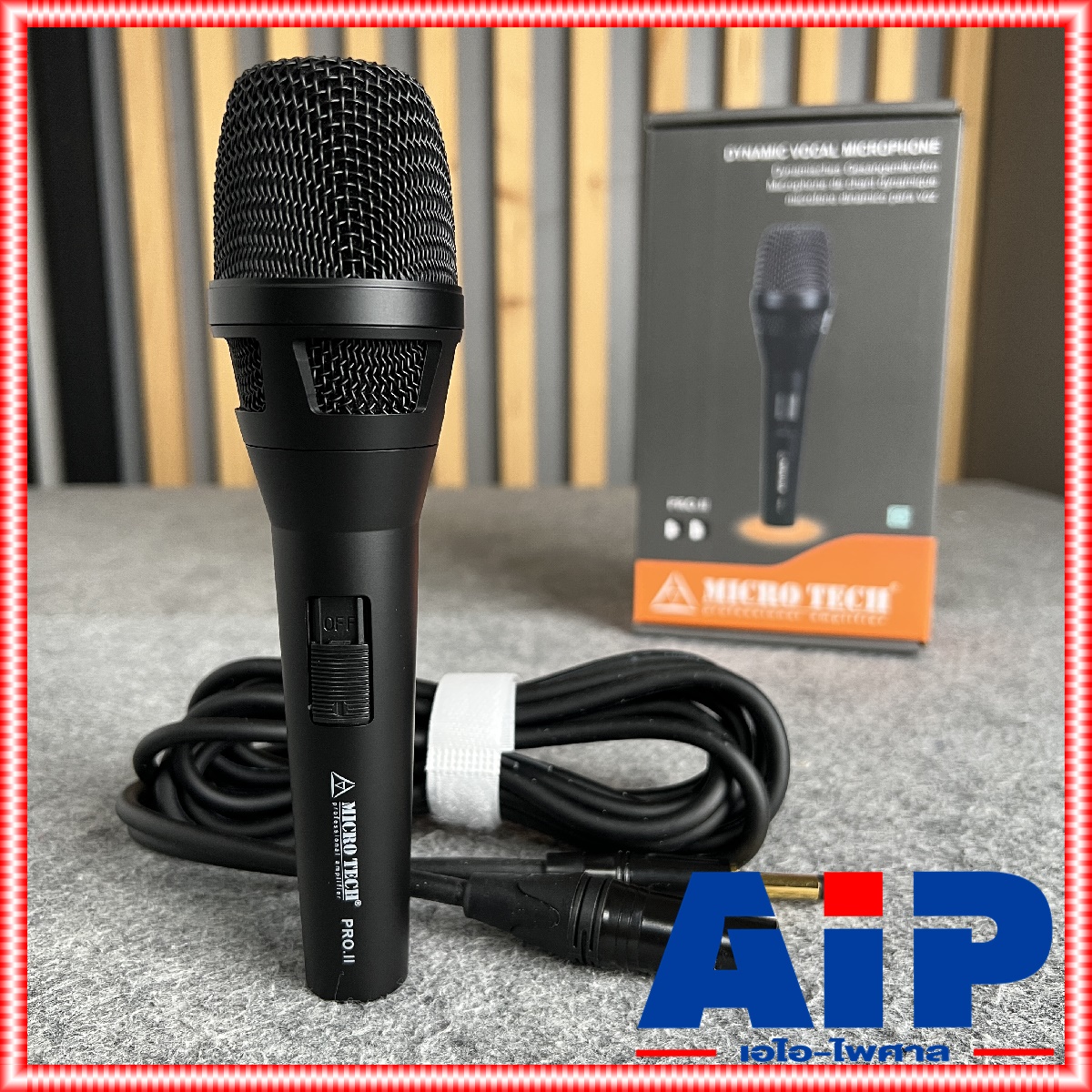 สีดำ MICROTECH PRO.II ไมค์สาย ไมค์โครโฟน พร้อมสาย5เมตร MICRO TECH PRO II ไมโครเทค ไมค์คาราโอเกะ ไมค์ ไมค์ร้องเพลง MICCROPHONE เอไอ-ไพศาล