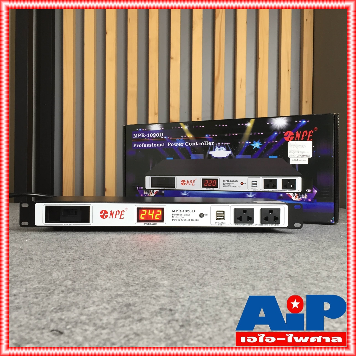 NPE MPR1020D ปลั๊กไฟใส่ตู้RACK มีมิเตอร์โชว์โวลท์ MPR-1020D มีช่องจ่ายไฟUSB MPR 1020 D MPR1020เอไอ-ไพศาล
