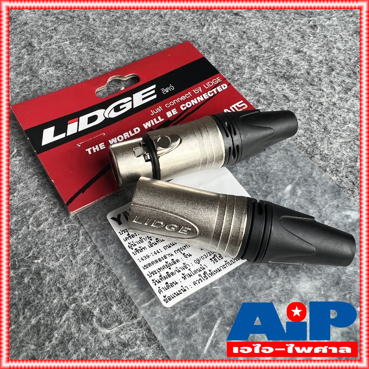(1คู่ ผู้1เมีย1) LIDGE YM-777 XLR MALE + XLR FEMALE ปลั๊ก + แจ็ค XLR แพ็คคู่ ( YM 001 A + YM 002 A ) CANNON ผู้+เมีย YM001A + YM002A NTS