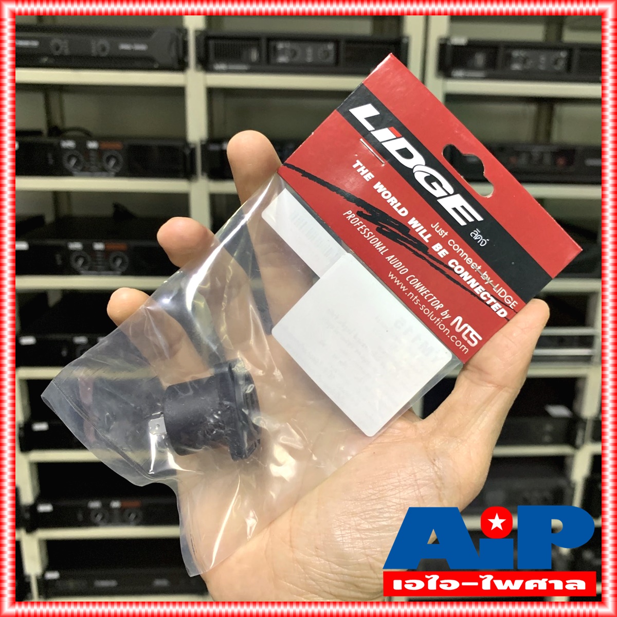 สีดำ LIDGE YM-115 ติดแท่นเหลี่ยม แจ็คสเปคคอน ym 115 ym115 สเปคค่อน ตัวเมีย Connector 4-pole Speak-On เอไอ-ไพศาล