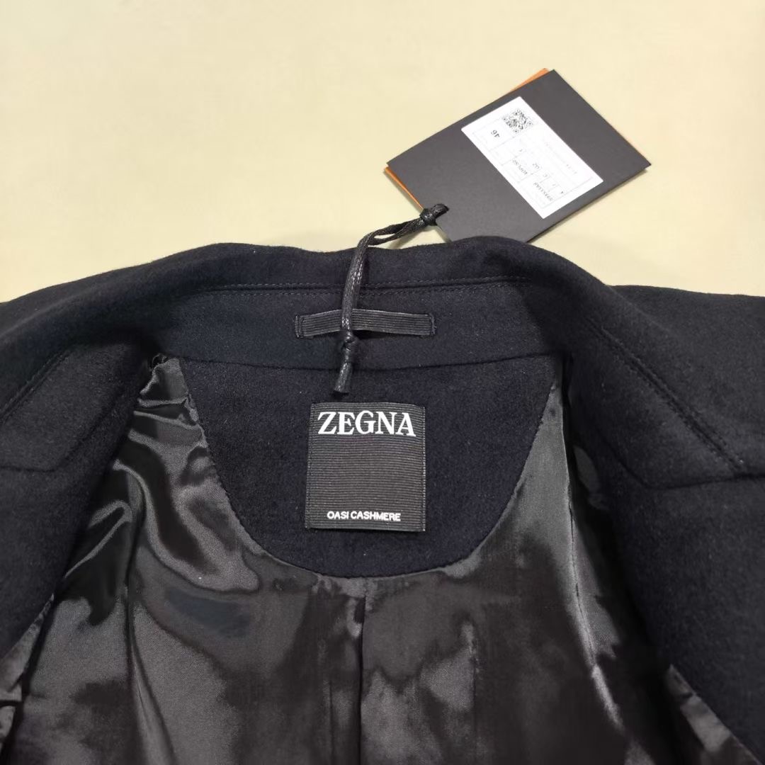 เสื้อโค้ท Ermenegildo Zegna Black Cashmere Double Breasted Coat สินค้าใหม่ ของแท้