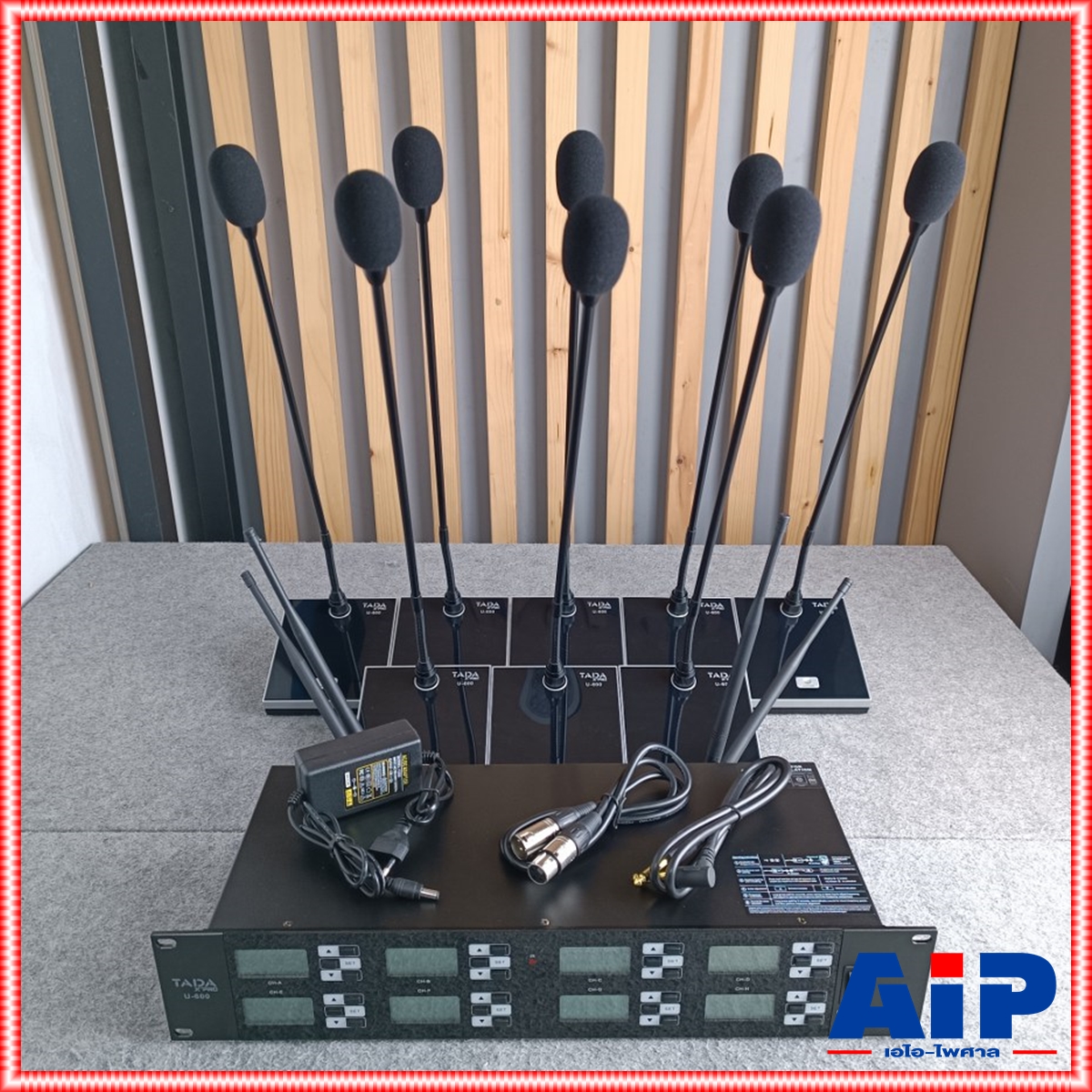 TADA U-600 ไมค์ตั้งโต๊ะไร้สาย 8ตัว UHF U600 U 600 TA DA จูนคลื่นความถี่ได้ ชุดห้องประชุม ไมค์ตั้งโต๊ะ ไมค์ลอย ไมค์ประชุมไร้สาย ไมค์ห้องประชุม ไมค์ก้านยาว tada ไมค์การประชุม TADA ชุดประชุมแบบไร้สาย เอไอ-ไพศาล