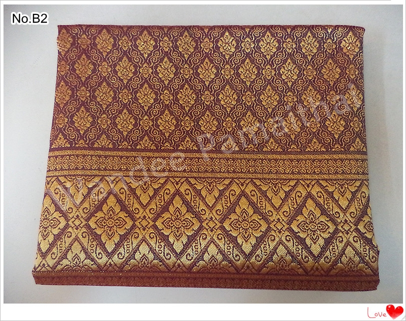 ผ้าุไหมเกษตร (ดิ้นทองเบญจรงค์) คุณภาพดี ราคาถูก (สีม่วงสว่าง)