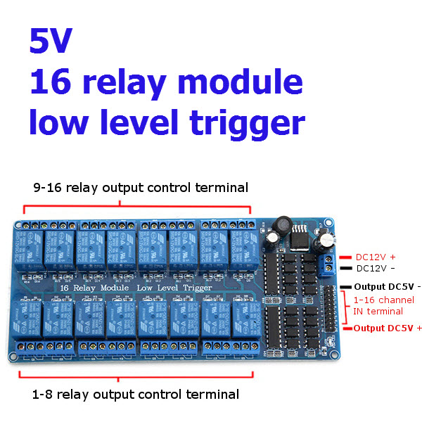 16-Channel 5V Relay Module for PIC ARM AVR DSP Arduino MSP430 TTL Logic