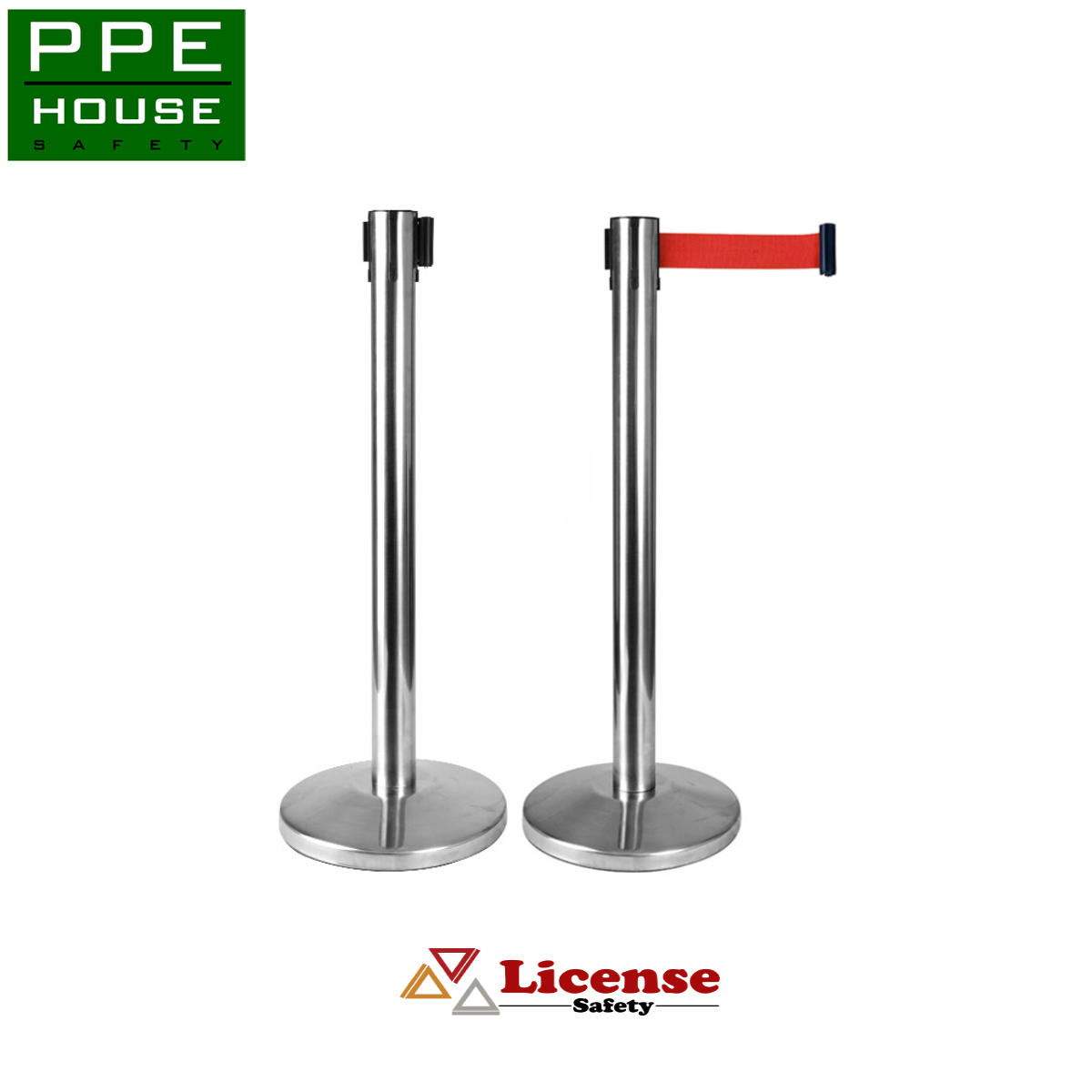 เสากั้นทางเดินสแตนเลส สีน้ำแดง