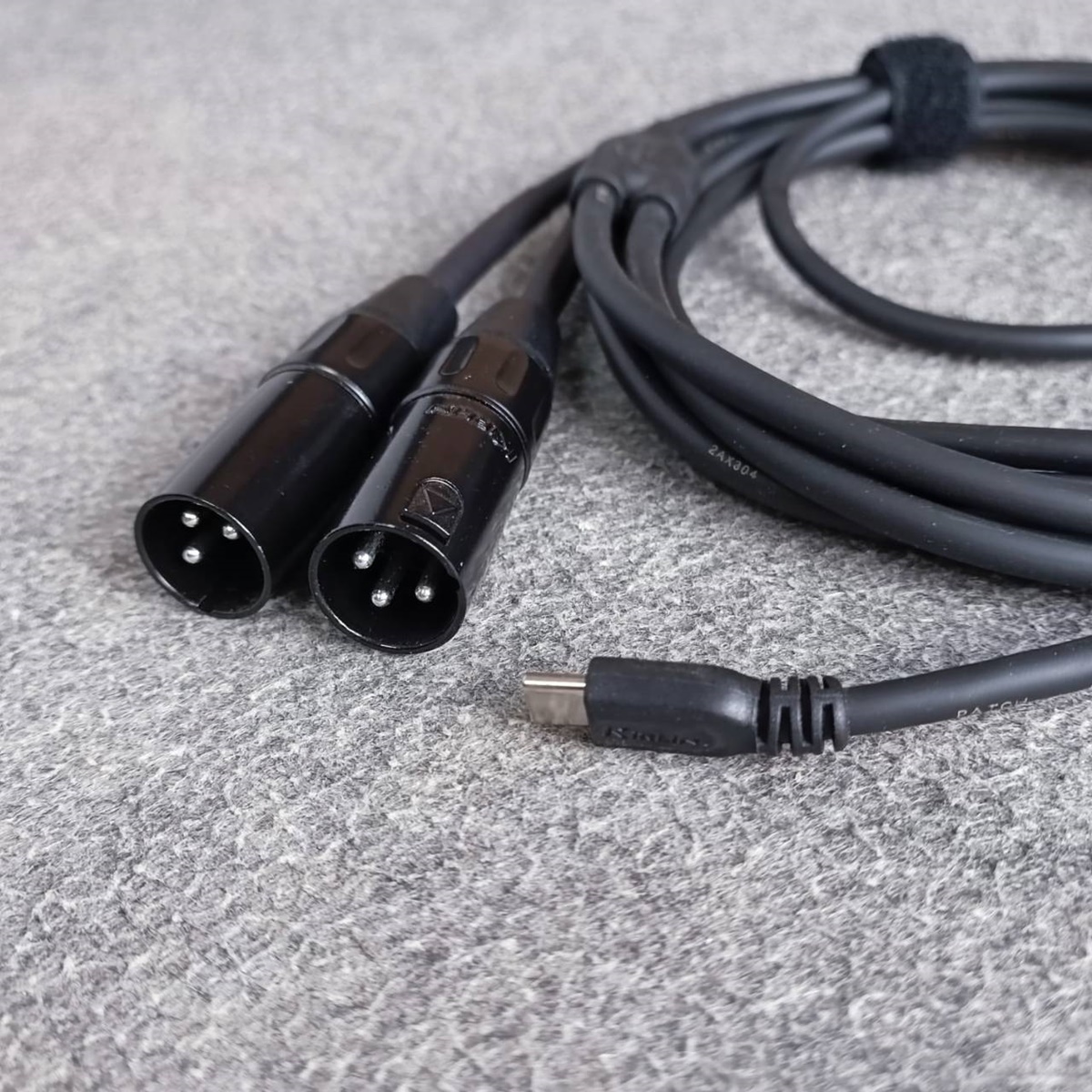 3เมตร KIRLIN UY-C-390 BK สาย USB type C ออก XLR ผู้ x2 สายสัญญาณเสียง type C - P.XLRx2 เอไอ-ไพศาล