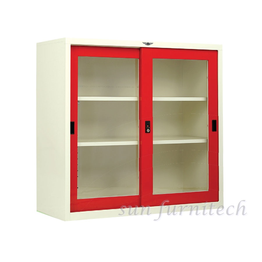 ตู้เอกสารบานเลื่อนกระจก 5 ฟุต elegant รุ่น SL5FGL