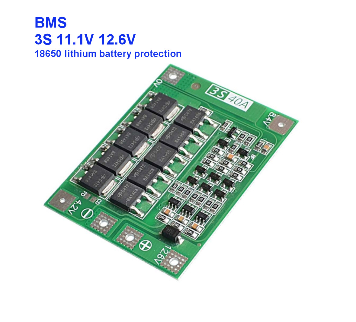 3S 40A 11.1V 12.6V 18650 lithium battery protection Board