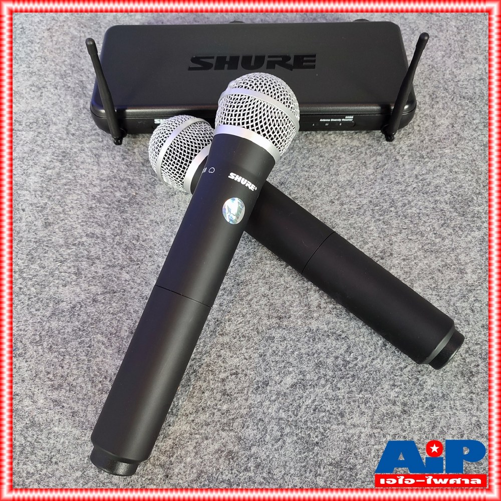 SHURE SVX288TH/PG58-M19 ไมค์ลอยคู่ ไมโครโฟนไร้สายแบบมือถือคู่ย่าน UHF ไมโครโฟน Wireless Microphone SVX288TH/PG58 M19 SVX288TH/PG58M19 เอไอ-ไพศาล +++
