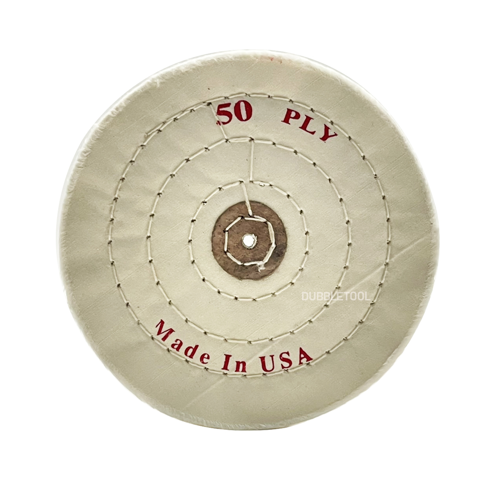 ลูกผ้าผ้าดิบ ผ้าดิบขัดเงา ขนาด6 นิ้ว made in USA ล้อผ้าขาวนอกขัด USAใช้ขัดเงา