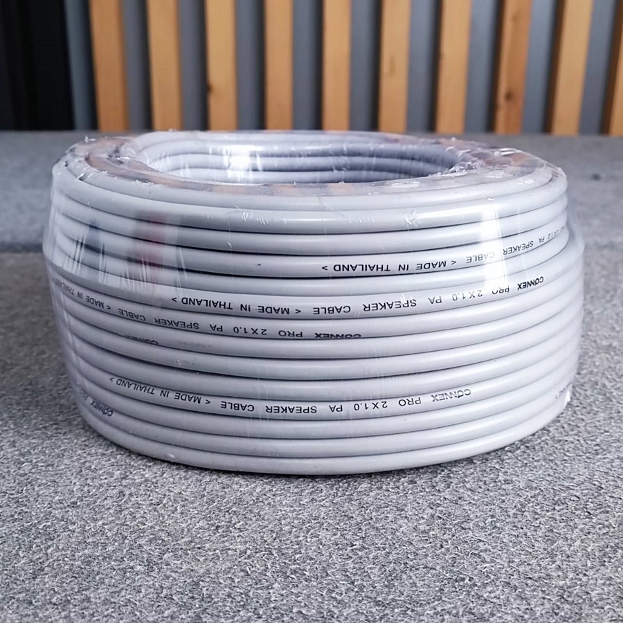 ขด50เมตร CONNEXสายลำโพง PRO2x1.0 สีเทา ทองแดงแท้ขนาด1mm สายลำโพงกลางแจ้ง สายลำโพง2คอร์ เอไอ-ไพศาล