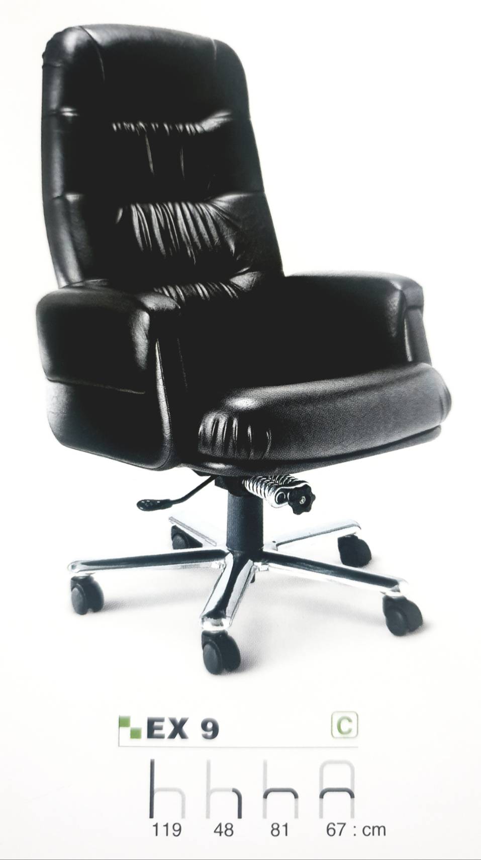 เก้าอี้สำนักงานผู้บริหาร, เก้าอี้สำนักงานพนักพิงสูง, เก้าอี้สำน้กงานตัวใหญ่ ยี่ห้ออาซาฮี ( Asahi ) รุ่น EX-9