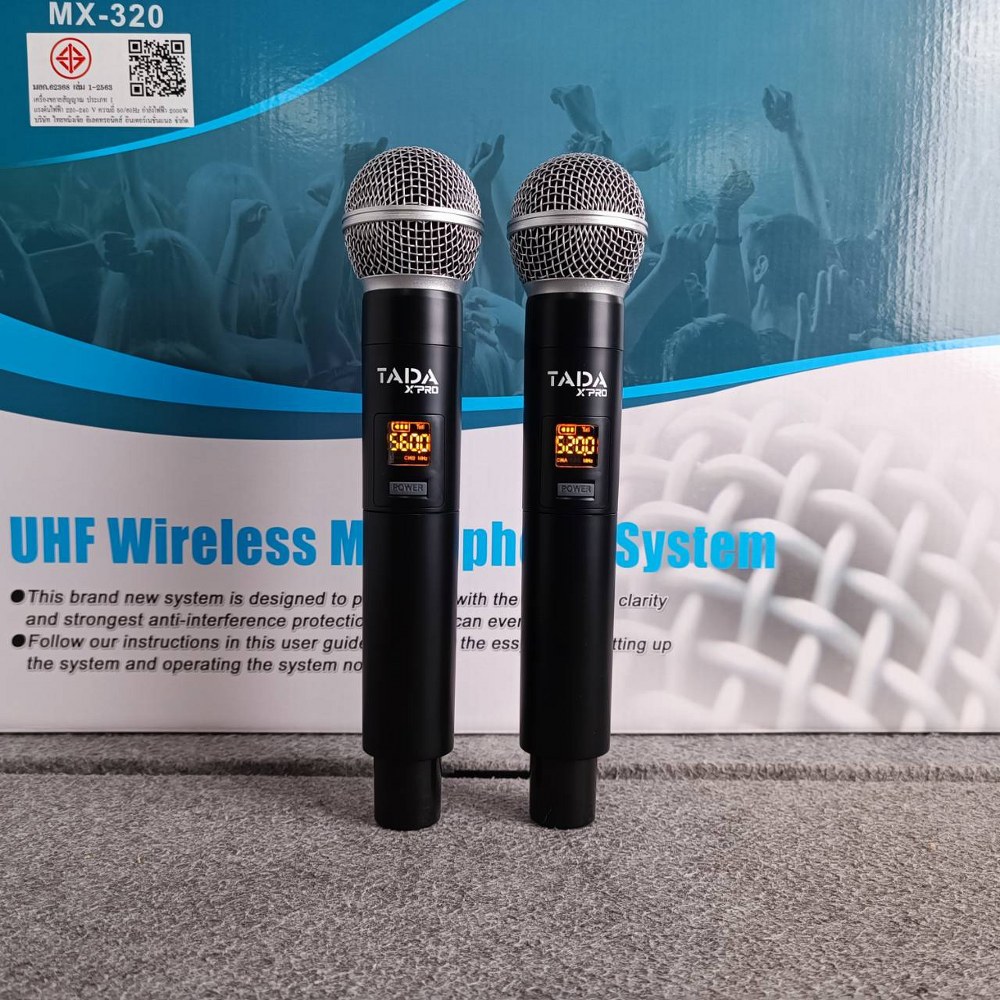 TADA MX-320 mixer พร้อมไมค์ลอย2ตัว ธาดา รุ่น MX 320 MX320 มิกเซอร์ EQ ปรับโทนเสียง มิกเซอร์พร้อมไมค์ลอยคู่ เอไอ-ไพศาล