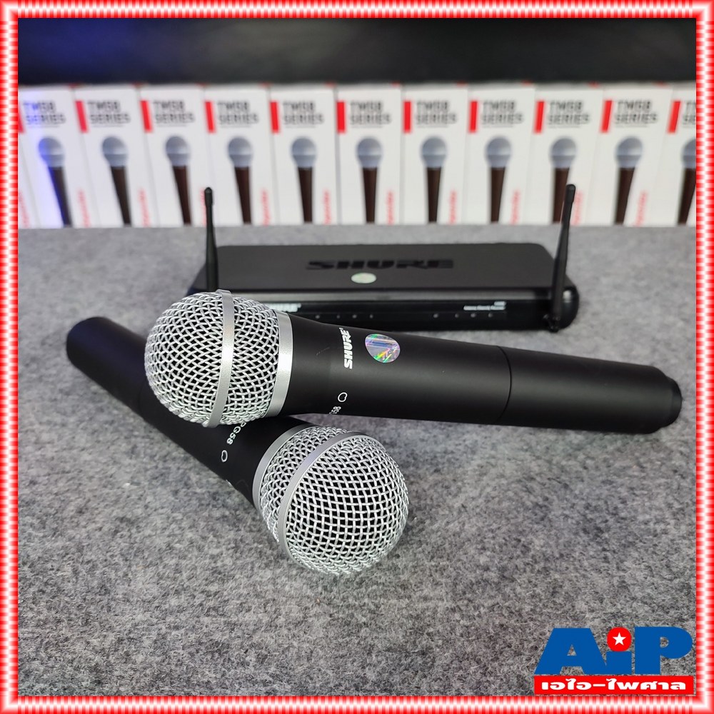 SHURE SVX288TH/PG58-M19 ไมค์ลอยคู่ ไมโครโฟนไร้สายแบบมือถือคู่ย่าน UHF ไมโครโฟน Wireless Microphone SVX288TH/PG58 M19 SVX288TH/PG58M19 เอไอ-ไพศาล +++
