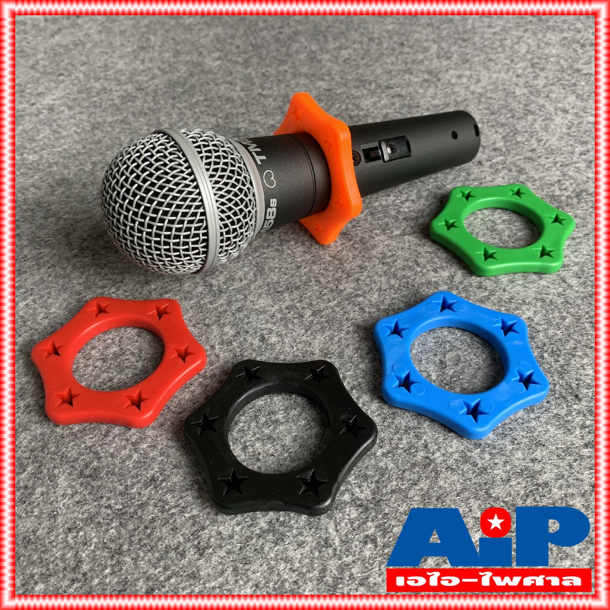 1อัน มี5สีให้เลือก ยางกันกลิ้งไมค์สาย A1 ลายดาว รู34mm ไมค์สาย กัน กลิ้ง ไมค์ A-1 กันกลิ้ง ไมโครโฟน ยางกันกลิ้งลายดาว