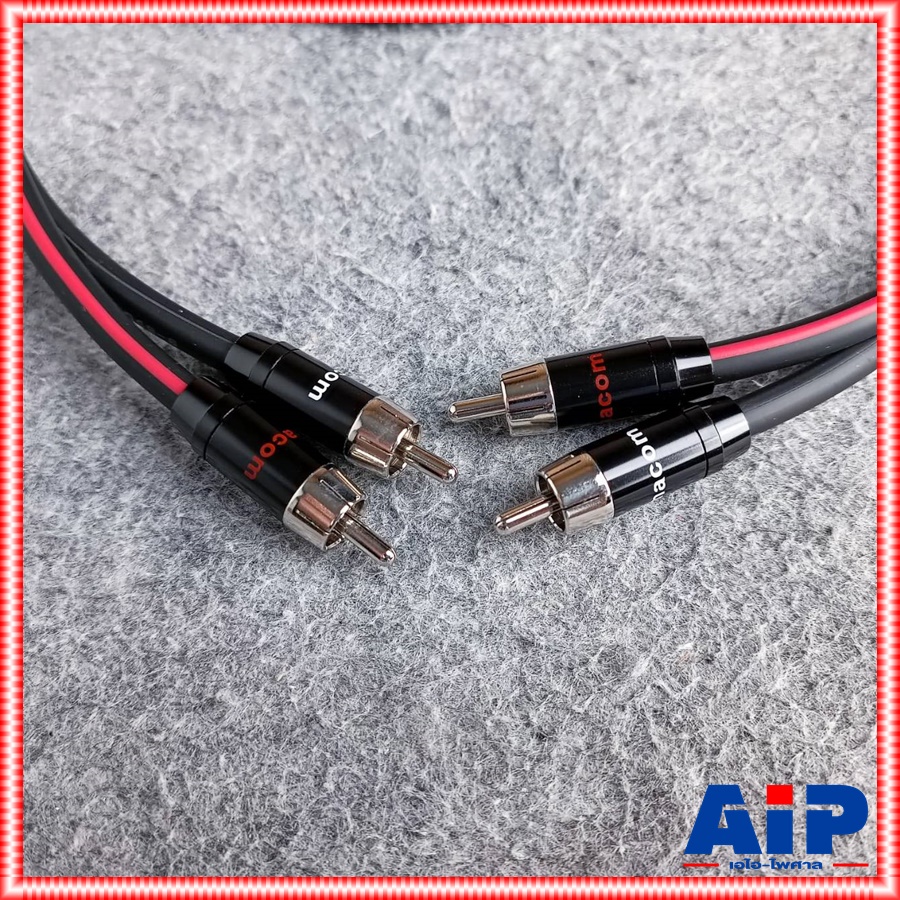 DYNACOM สายRCA4หัว ข้างละ2หัว 1M J2049-6 สายดำ หัวดำ สายแจ็คAVข้างละ2หัว 1เมตร สายสัญญาณสำเร็จรูป เอไอ-ไพศาล