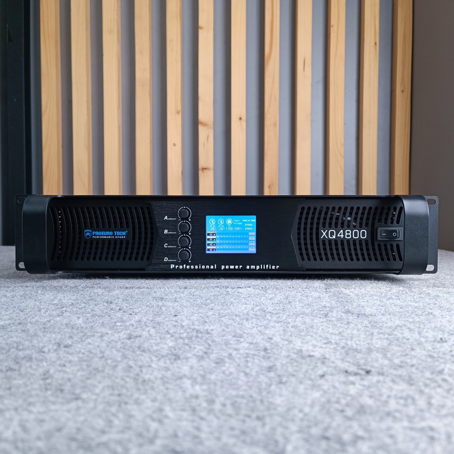*มีจอ* PROEUROTECH XQ-4800Q *รุ่นใหม่มีจอ* POWERAMP4CH โปรยูโรเทค แอมป์ขยาย 4 ช่อง 800 วัตต์ XQ 4800 Q XQ4800Q เอไอ-ไพศาล