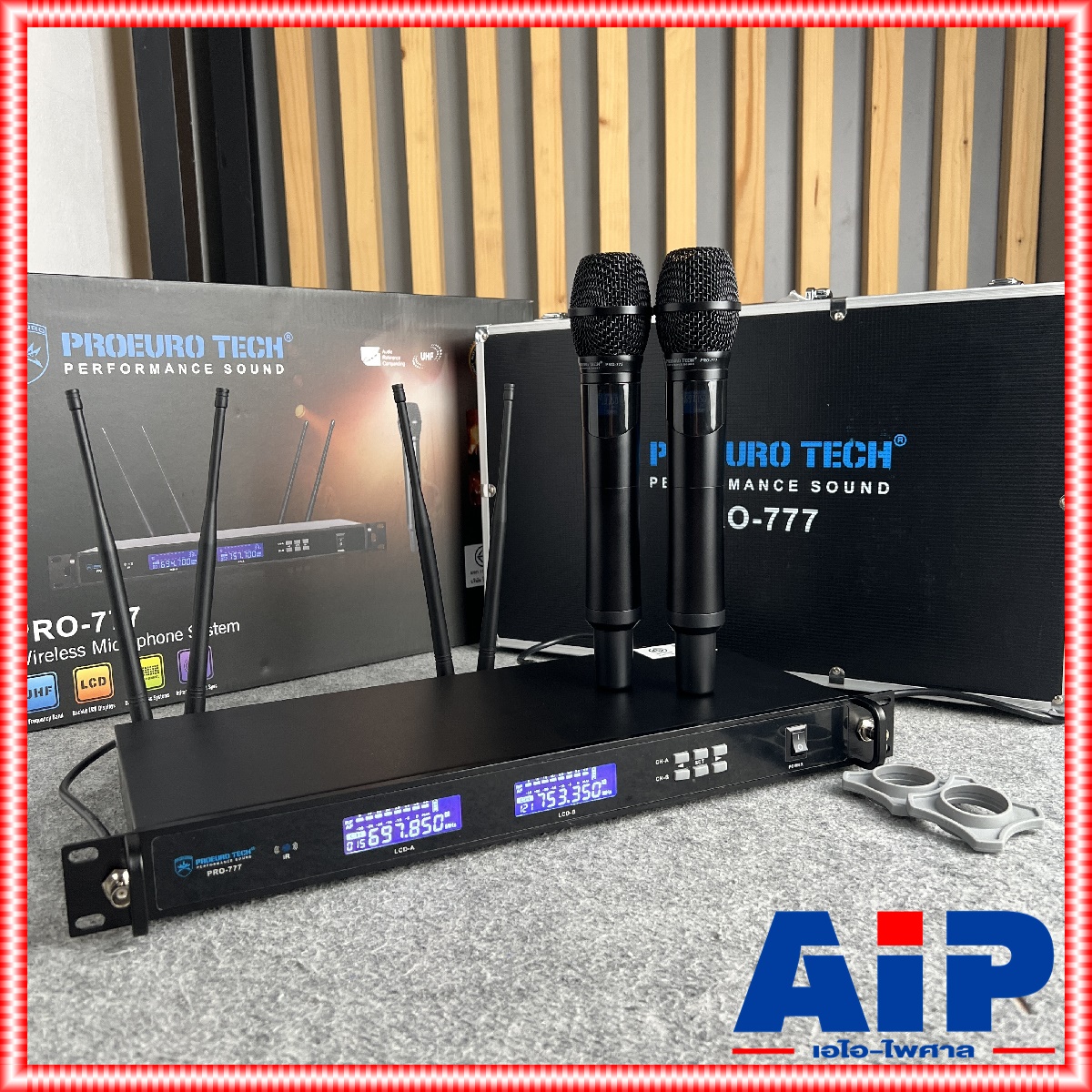 *รุ่นมีกระเป๋า* 4เสา PROEUROTECH PRO-777 ไมค์ลอยมือถือคู่UHF ไมค์ลอยปรับความถี่ มี2ช่วงความถี่ โปรยูโรเทค 4เสารับสัญญาณ PRO 777 PRO777 PRO EUROTECH เอไอ-ไพศาล