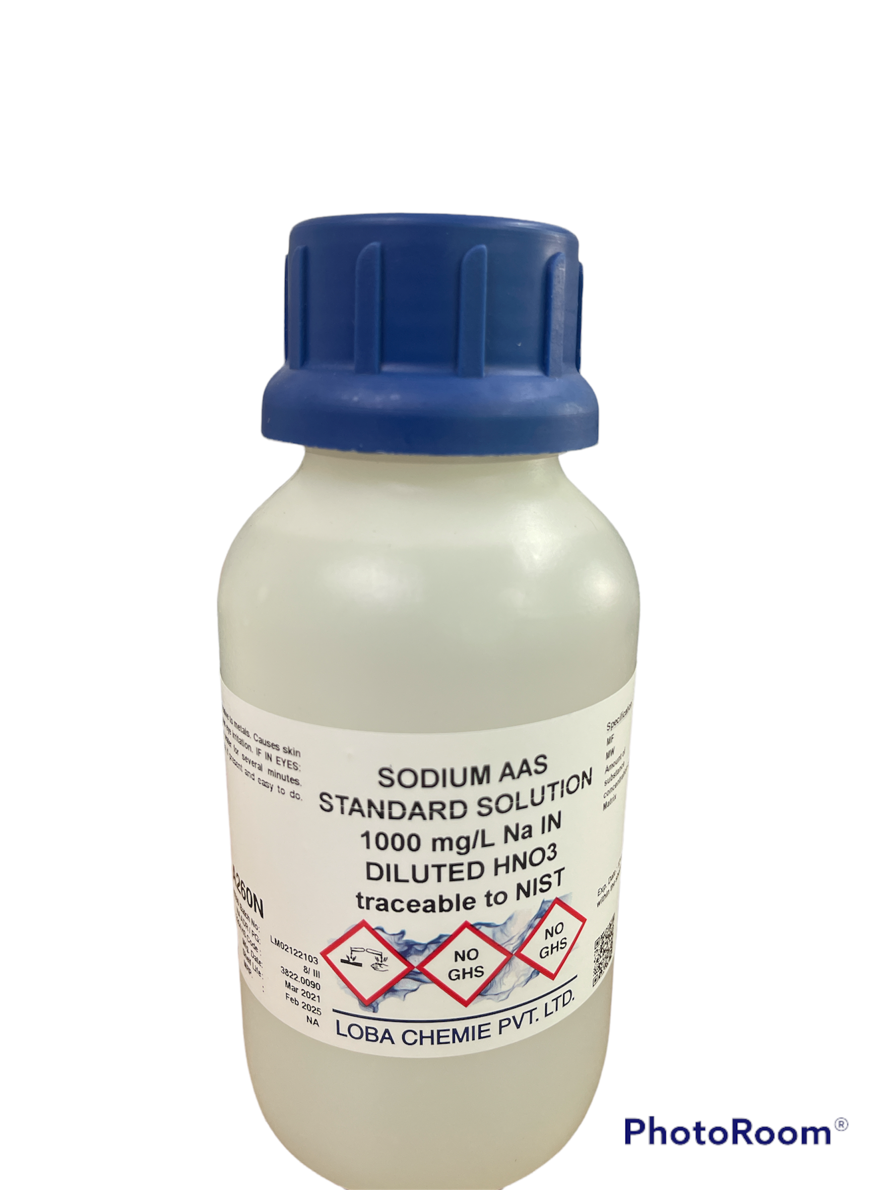 Standard Solution for AAS, Tin, Sodium,Iron,Zinc, Manganese, Chromium 500 ml -Loba India
