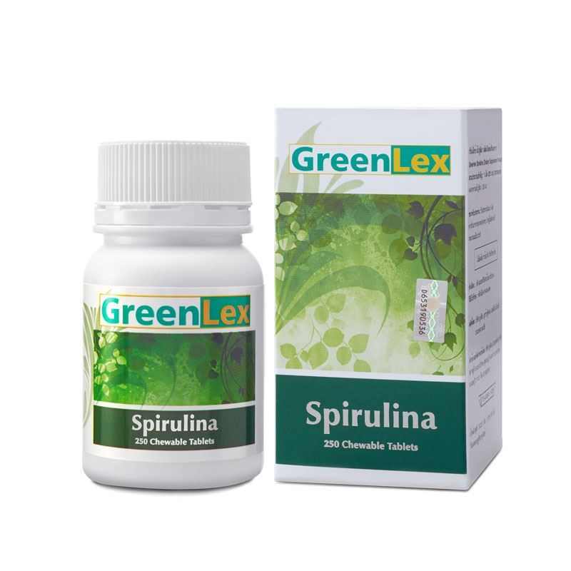 GreenLex Spirulina กรีนเล็กซ์ สาหร่ายสไปรูลินา บำรุงร่างกาย มี 250 เม็ด