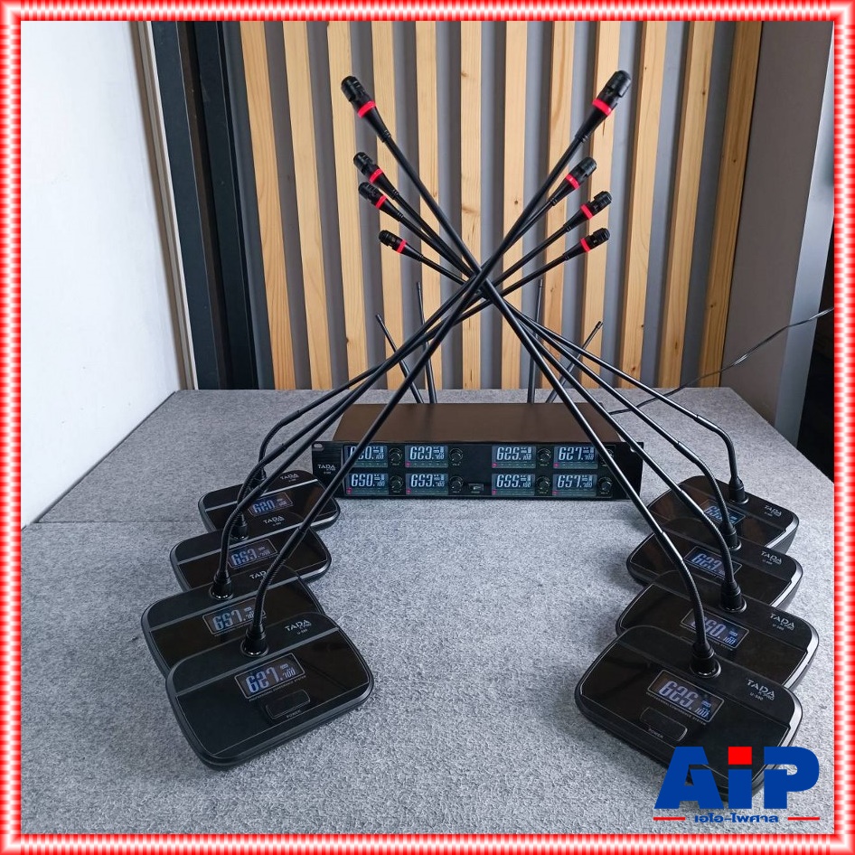 TADA U-500 ไมค์ตั้งโต๊ะไร้สาย 8ตัว UHF ไมโครโฟนไร้สาย ไมค์ประชุมไร้สาย 8 ไมค์ ธาดา U 500 U500 เอไอ-ไพศาล