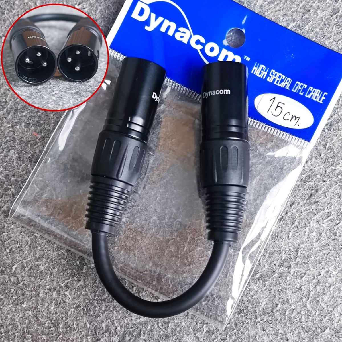 1เส้น ยาว15ซม. สายP.XLRออกP.XLR J021 dynacom 15เซน สีดำ ผู้-ผู้ สายทด สายสัญญาณ CANNON ผู้ -ผู้ สายบาลานซ์ เอไอ-ไพศาล