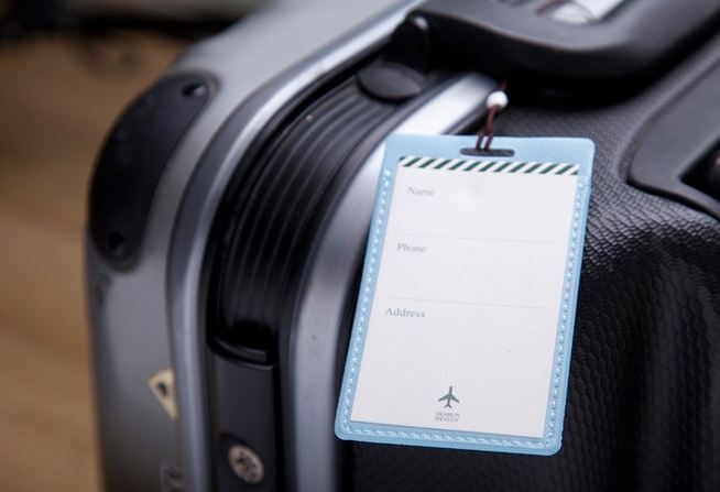 แท็กติดกระเป๋า เวลาเดินทาง ท่องเที่ยว แบบคลาสสิค สีพื้น ฟ้า ส้ม ชมพู พิมพ์ Piece of Moment ป้ายชื่อ ห้อยกระเป๋า ของแจก ของชำร่วย 494388