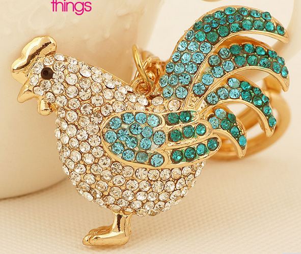 พวงกุญแจ รถยนต์ บ้าน พวงกุญแจ ติดคริสตัล สุดหรู รูป ไก่ ของขวัญวันเกิด คนเกิด ปีระกา ปีไก่ พวงกุญแจคริสตัล สวยหรู มีสไตล์ 996197