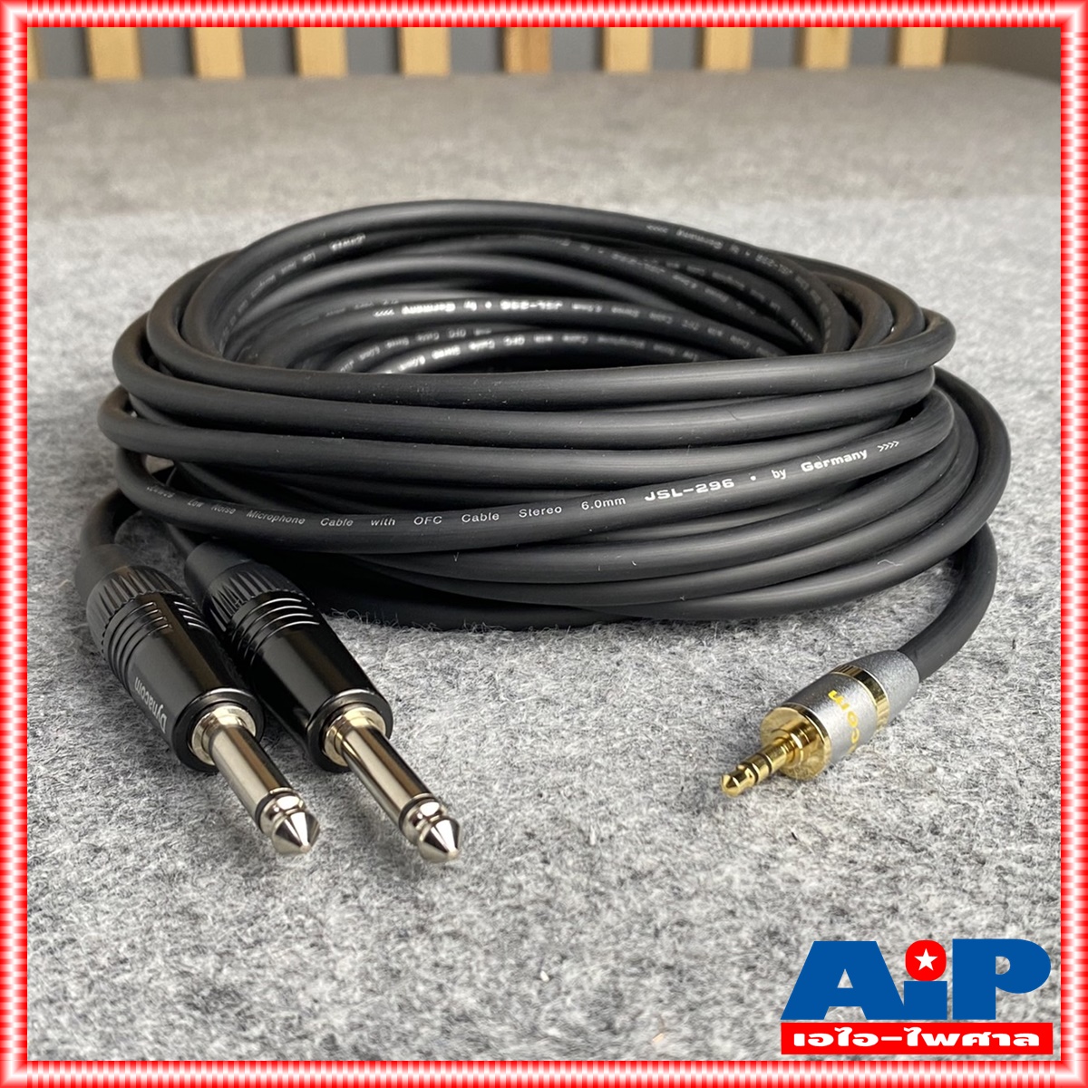 10เมตร DYNACOM สายP.TR-STออกP.MICเหล็กx2 J296/J304 สายสัญญาณเสียง สายสัญญาณสำเร็จรูป สายP.TR-STออกP.MIC MONOx2 10M. เอไอ-ไพศาล