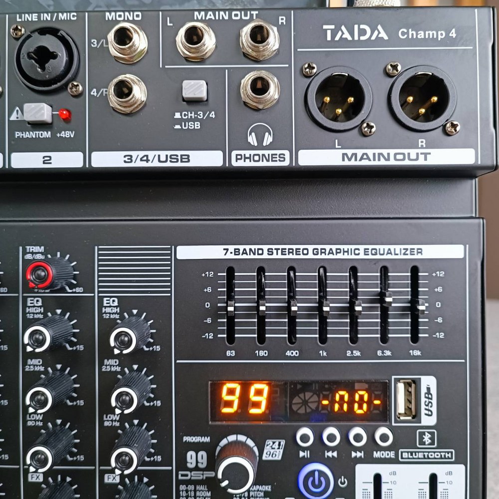 TADA CHAMP-4 MIXER มิกเซอร์อนาล็อก 4 แชนแนล บลูทูธ Bluetooth mixer เอฟเฟคแท้ ธาดา TA DA CHAMP 4 CHAMP4 เอไอ-ไพศาล