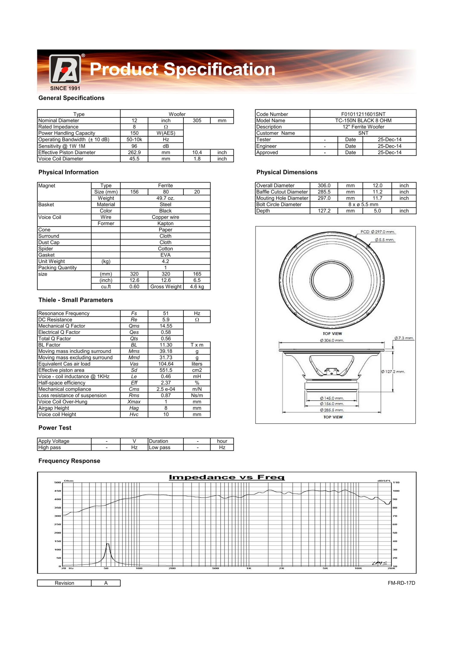 สินค้าใหม่ ลดล้างสต็อค P.AUDIO TC-150N ลำโพง12นิ้ว FULL RANGE P AUDIO TC 150N TC150N TC 150 N ลำโพง 12นิ้ว ดอกลำโพง ลำโพง12" พีออดิโอ เอไอ-ไพศาล +++