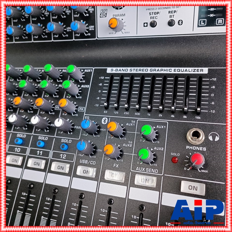 PROEUROTECH PMX-P12400 X4 POWERMIXER+บูลทูส เพาเวอร์มิกเซอร์ รุ่นใหม่ โปรยูโรเทค 12 ช่องไมค์ 4 ช่องขับลำโพง 400 วัตต์ ตัดความถี่ซับได้ PMXP12400X4 เอไอ-ไพศาล