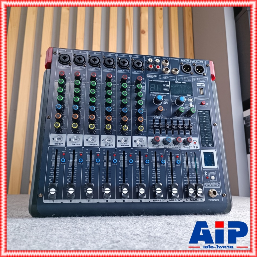 MICROTECH MT-M6 mixer มิกเซอร์ 6 ช่องไมค์ เอฟเฟคแท้ มีบลูทูธ ไมโครเทค มิกซ์คาราโอเกะ MT M 6 MTM6 เอไอ-ไพศาล