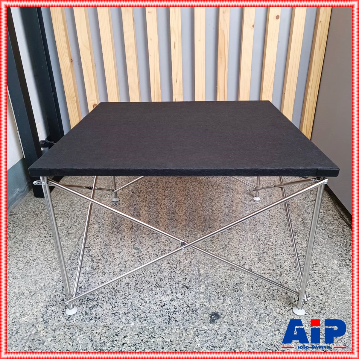 แถมถุงเก็บขาโต๊ะ โต๊ะรุ่น ECO V3 60x60 สูง40 สีดำ ปรับระดับขาได้ โต๊ะวางขาสแตนเลส ขนาดประมาณ 60x60 สูง40เซนติเมตร สีดำ (ขาสามารถพับเก็บได้) โต๊ะอเนกประสงค์ โต๊ะวางมิกซ์ ชั้นวางเครื่องเสียง เอไอ-ไพศาล