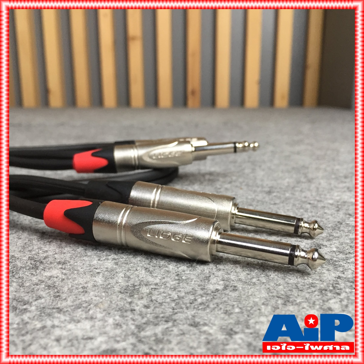 สายคู่ข้างละ2หัว 1เมตร LIDGE YM-713 สาย MIC - MIC x2 สายดำ YM 713 YM713 สายสัญญาณเสียง PHONE ออก PHONE ข้างละ2หัว สายสัญญาณ