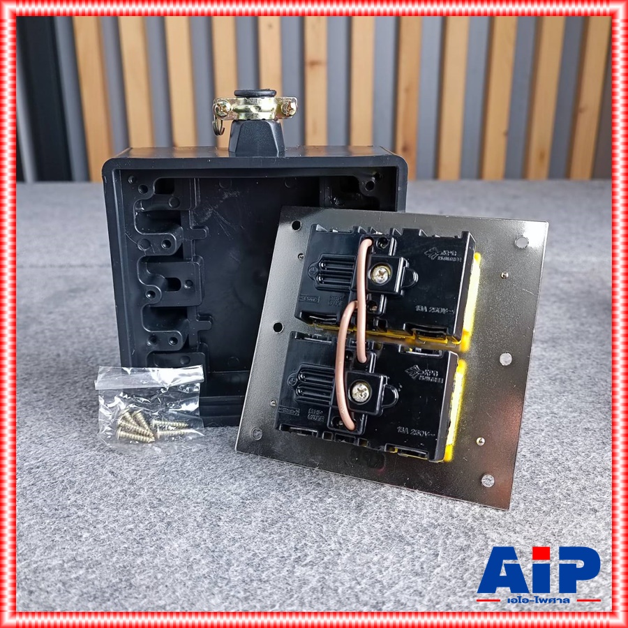 บล็อคยาง4x4 พร้อมปลั๊กกราวด์คู่ ABSสีเหลือง บล็อคยางไฟฟ้า บล๊อคไฟ 4x4 ปลั๊กพ่วงไฟฟ้า บล็อคยาง 4x4 กันกระแทรก