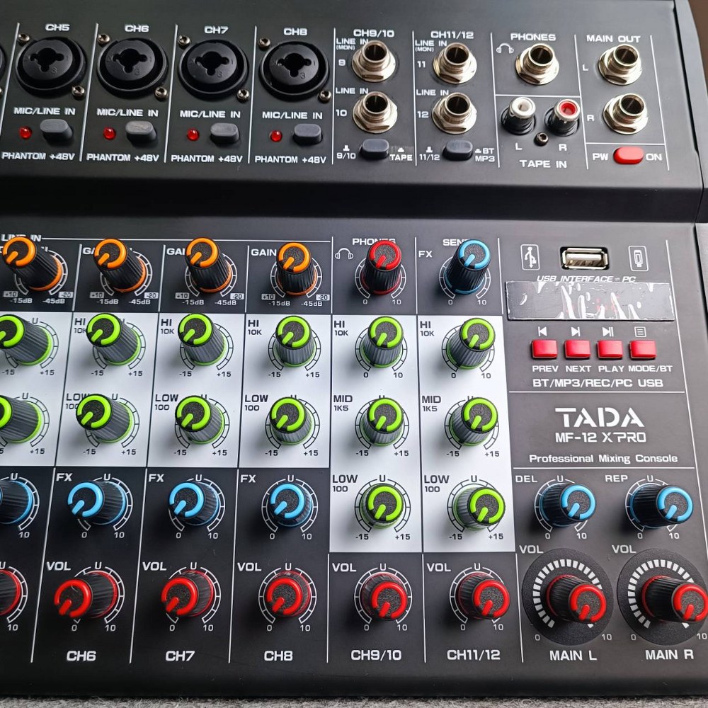 TADA MF-12 MIXER มิกเซอร์ TADA MF 12 MF12 มิกเซอร์ TA DA รองรับ BLUETOOTH มิกเซอร์บลูทูธ 12 input มิกซ์ บลูทูธ มิกเซอร์ Bluetooth mixer เครื่องเสียง มิกเซอร์จิ๋ว มิกเซอร์เอฟเฟค เอไอ-ไพศาล